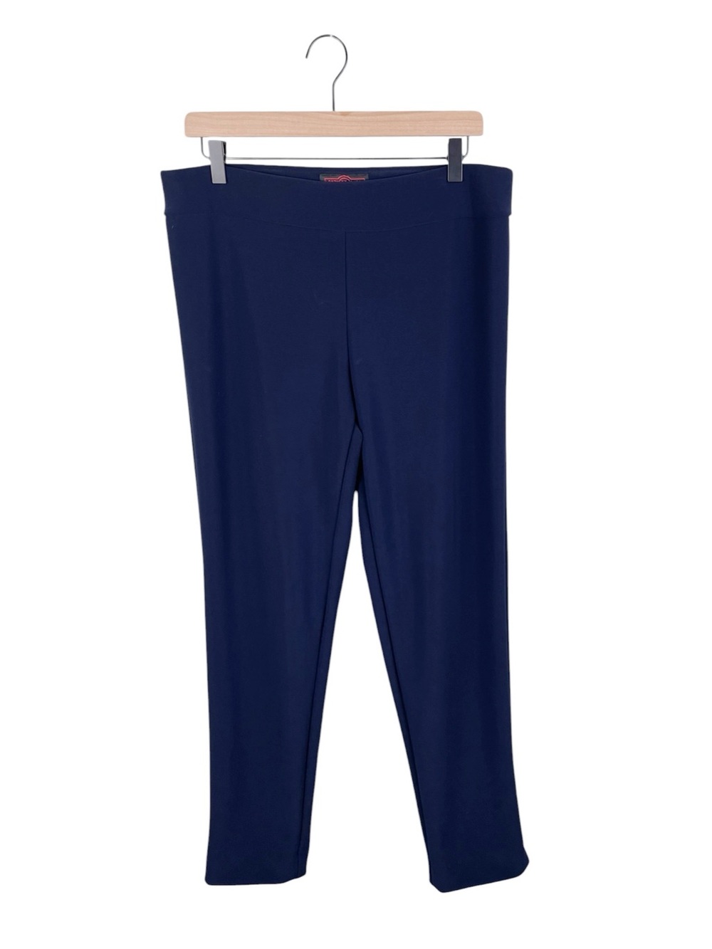 Krazy Larry Womens Micro Fiber Pull On Pants Size 12 Navy Blue Minimalist Casual